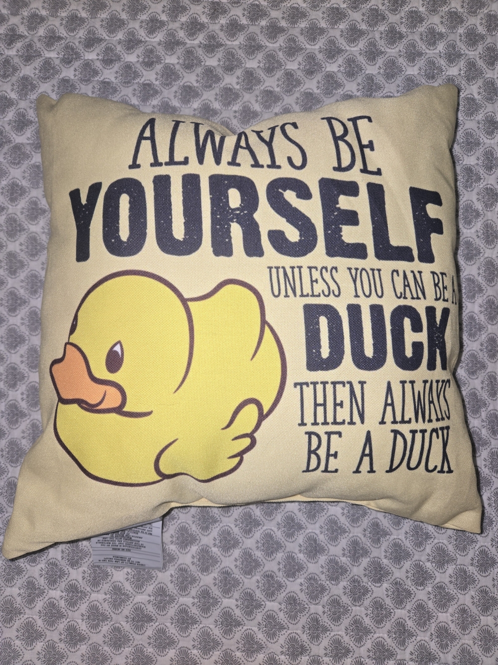 Always Be Yourself Yellow Duck Throw Pillow